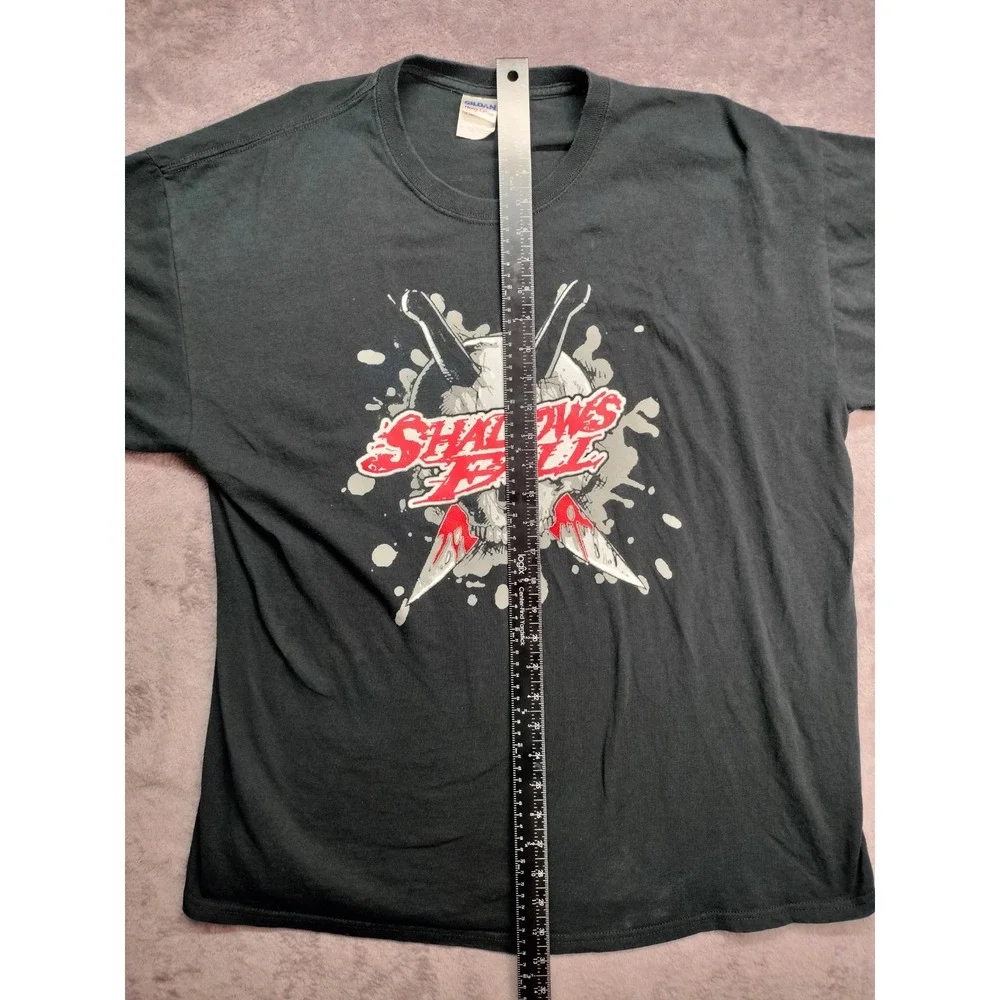 XL t-shirt Shadows Fall band graphic metalcore skull knives lyrics 100% cotton